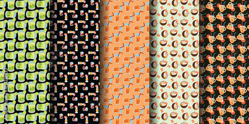 A vibrant collection of colorful patterns featuring playful designs and cheerful motifs.