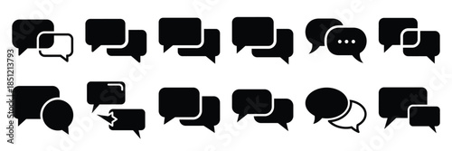 a collection of online chat interaction minimal vector icon set, Human interaction vector icon set.