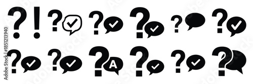 a collection of question and answer minimal vector icon set, Human interaction vector icon set.