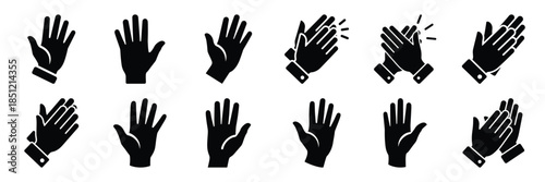 a collection of applause interaction minimal vector icon set, Human interaction vector icon set.