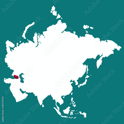 Georgia Country highlighted 3D map on Asia continent map vector illustration	