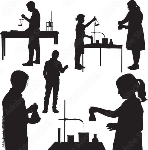 Scientists conducting experiments in laboratory