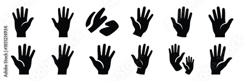 a collection of greeting wave minimal vector icon set, Human interaction vector icon set.