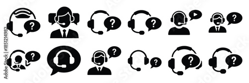a collection of help desk communication minimal vector icon set, Human interaction vector icon set.