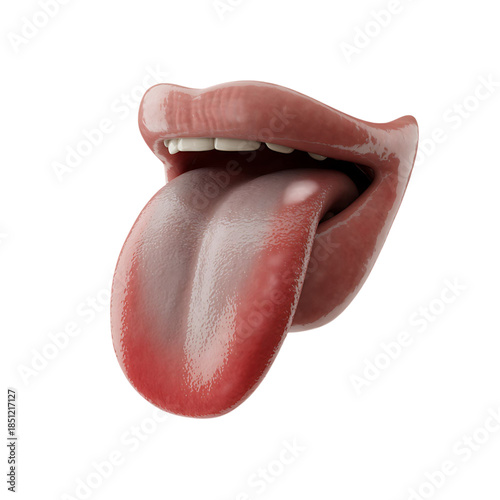 Human Mouth with Tongue with Transparent Background