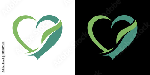 leaf love logo vector