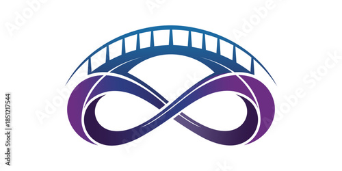 bridge infinity colourfull vector illustration