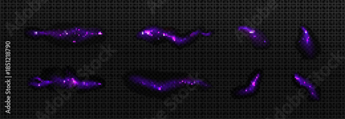 Abstract purple electric sparks glowing in darkness, ideal for energy effects, sci-fi visuals, digital design, and futuristic power concepts.