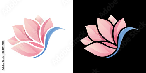 butterfly flower beautifull logo