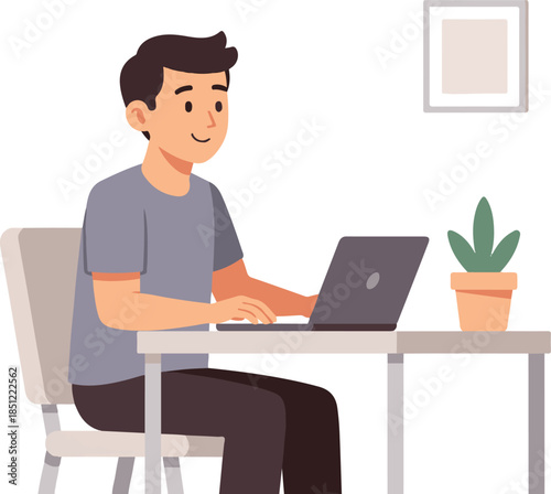 Adult Smiling After Finishing Task Vector