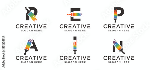 Home repair logo collection, House painting logo design template Construction Logo.