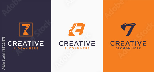 Excavator initial logo, Logo of initial alphabet combination of excavator heavy equipment.