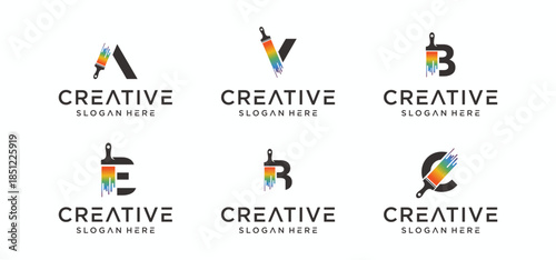 Home repair logo collection, House painting logo design template Construction Logo.