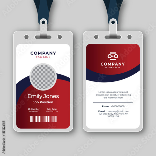 Professional Employee ID Card Template with Photo and Company Details