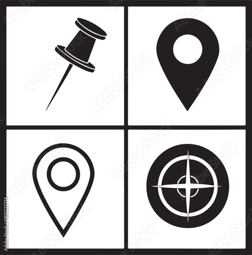 Navigation and direction icons for mapping and targeting