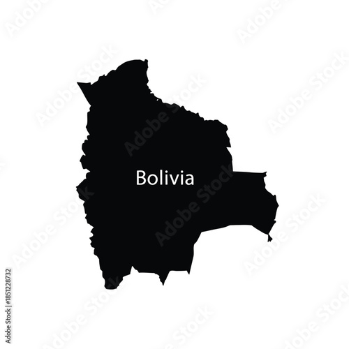Bolivia map political division isolated on grid background