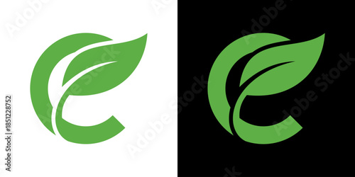  letter C leaf simple logo 