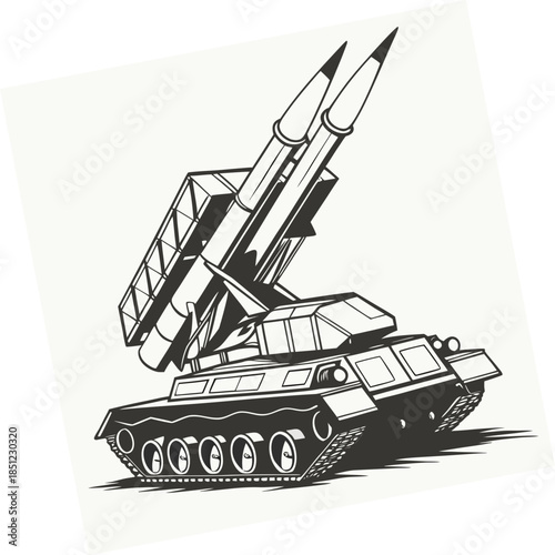 Compact anti air missile launcher mounted on armor