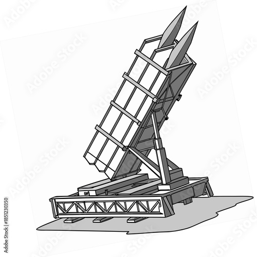 Twin launcher missile chassis seen from front angle 1