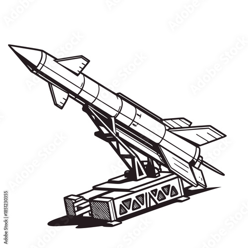Twin launcher missile chassis seen from front angle