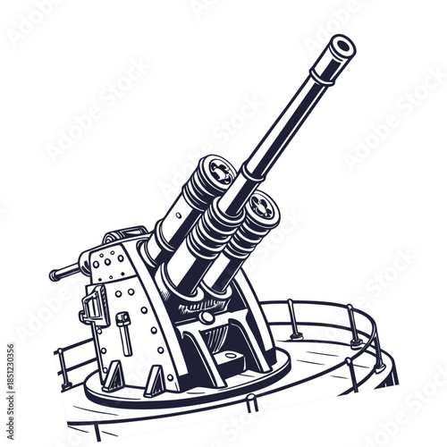 Naval artillery launcher with multiple round tube pods