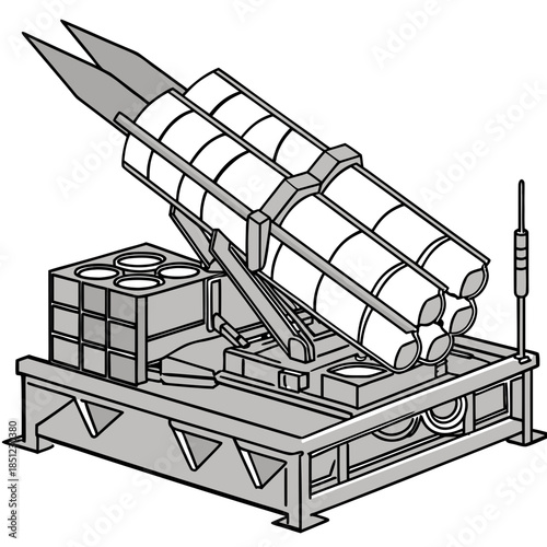 Missile launcher system with tubes and hydraulic mechanism
