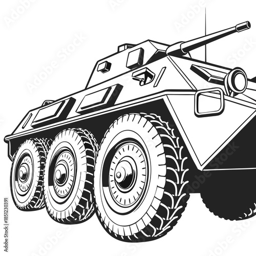 Steel plated war transport unit with detailed tire 1