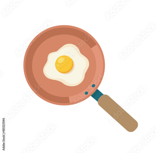 Breakfast Egg in Frying Pan Illustration
