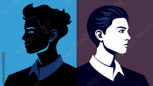 Diverse Portraits of Young Men, Illustrating Individuality and Contrasting Styles