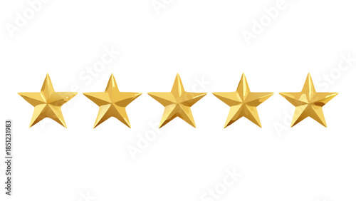 Five golden stars arranged in a horizontal line, representing excellence and high quality
