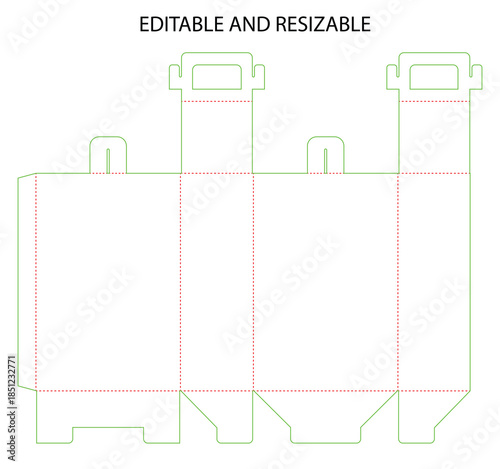 Editable and resizable box template design for packaging