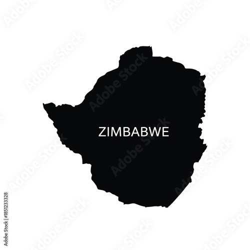 Zimbabwe map vector silhouette isolated on background geographic map