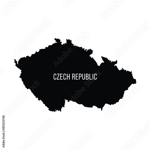 Czech republic map outline vector illustration country geography graphic