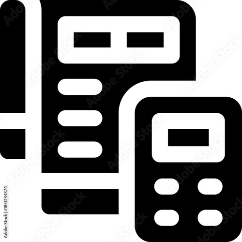 accounting glyph icon. Strong and solid vector icon for websites, mobile interfaces, presentations, and visual branding. High quality and easy to edit.