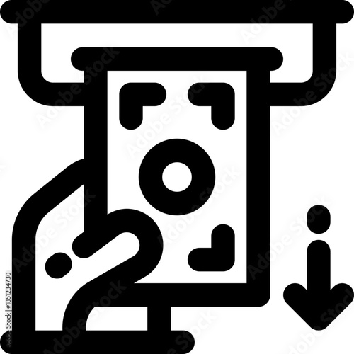 withdrawal line icon. Clean and minimalist vector icon for websites, mobile apps, presentations, and logos. Fully scalable and customizable for any project.