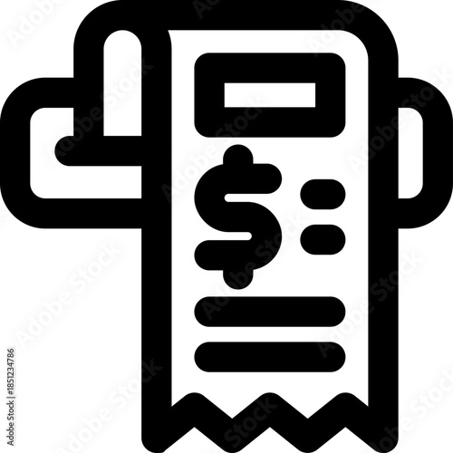 receipt line icon. Clean and minimalist vector icon for websites, mobile apps, presentations, and logos. Fully scalable and customizable for any project.