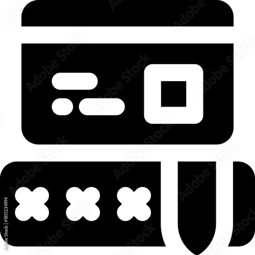 pin number glyph icon. Strong and solid vector icon for websites, mobile interfaces, presentations, and visual branding. High quality and easy to edit.