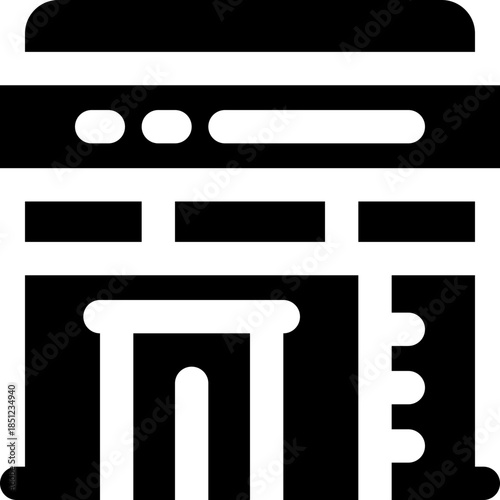 bank glyph icon. Strong and solid vector icon for websites, mobile interfaces, presentations, and visual branding. High quality and easy to edit.