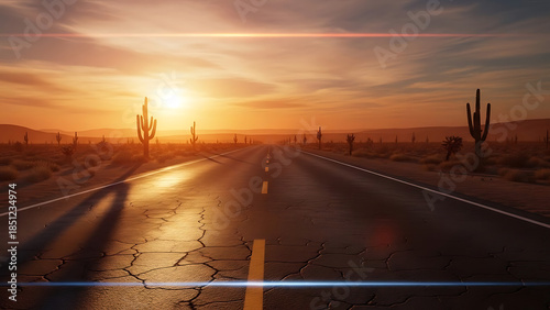 Desert sunset highway