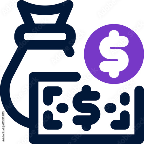 money duotone icon. Sleek and modern vector icon for websites, mobile apps, marketing materials, and corporate design. Fully scalable and ready to use.