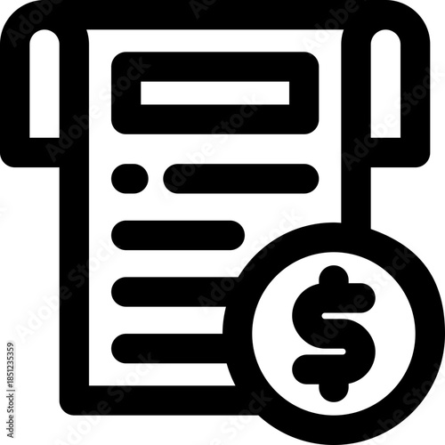 invoice line icon. Clean and minimalist vector icon for websites, mobile apps, presentations, and logos. Fully scalable and customizable for any project.