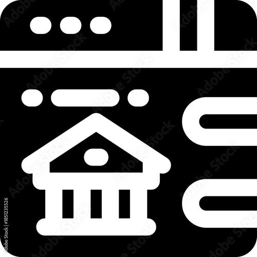 web banking glyph icon. Strong and solid vector icon for websites, mobile interfaces, presentations, and visual branding. High quality and easy to edit.