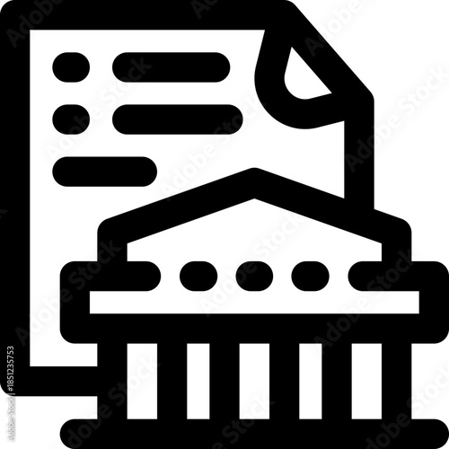 document line icon. Clean and minimalist vector icon for websites, mobile apps, presentations, and logos. Fully scalable and customizable for any project.