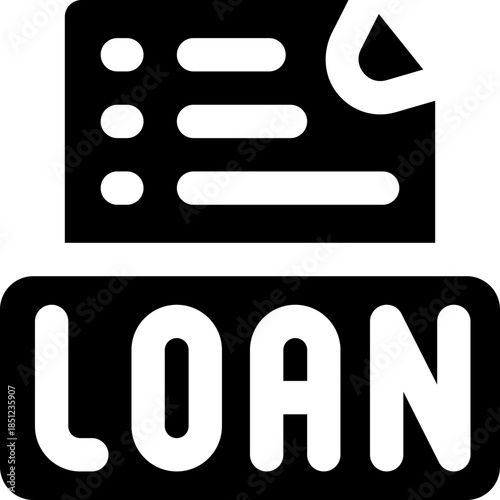 loan glyph icon. Strong and solid vector icon for websites, mobile interfaces, presentations, and visual branding. High quality and easy to edit.