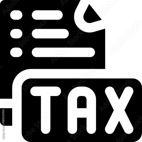 tax glyph icon. Strong and solid vector icon for websites, mobile interfaces, presentations, and visual branding. High quality and easy to edit.