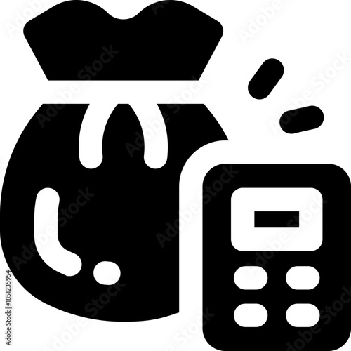 budget glyph icon. Strong and solid vector icon for websites, mobile interfaces, presentations, and visual branding. High quality and easy to edit.