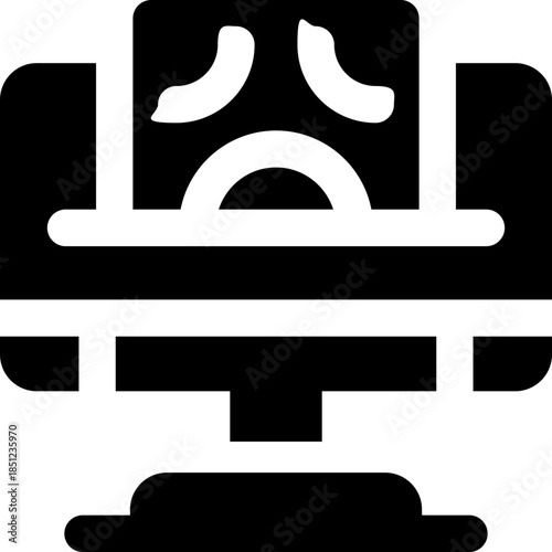 computer glyph icon. Strong and solid vector icon for websites, mobile interfaces, presentations, and visual branding. High quality and easy to edit.