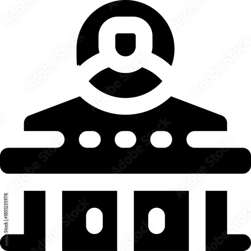 bank account glyph icon. Strong and solid vector icon for websites, mobile interfaces, presentations, and visual branding. High quality and easy to edit.