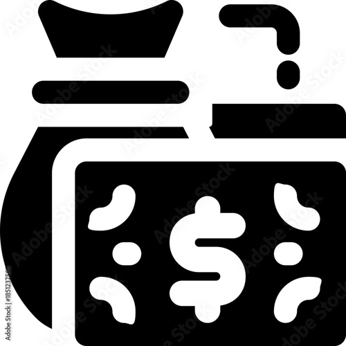 finance glyph icon. Strong and solid vector icon for websites, mobile interfaces, presentations, and visual branding. High quality and easy to edit.