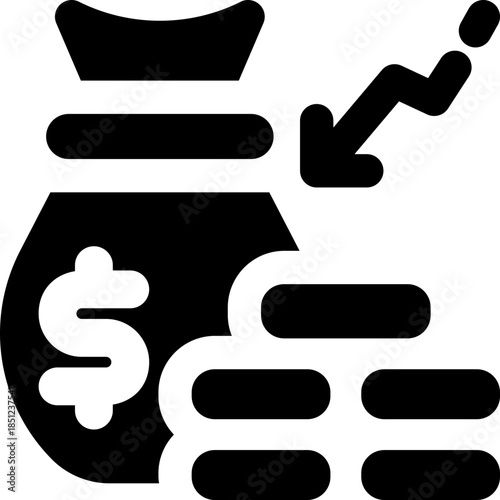 economic glyph icon. Strong and solid vector icon for websites, mobile interfaces, presentations, and visual branding. High quality and easy to edit.